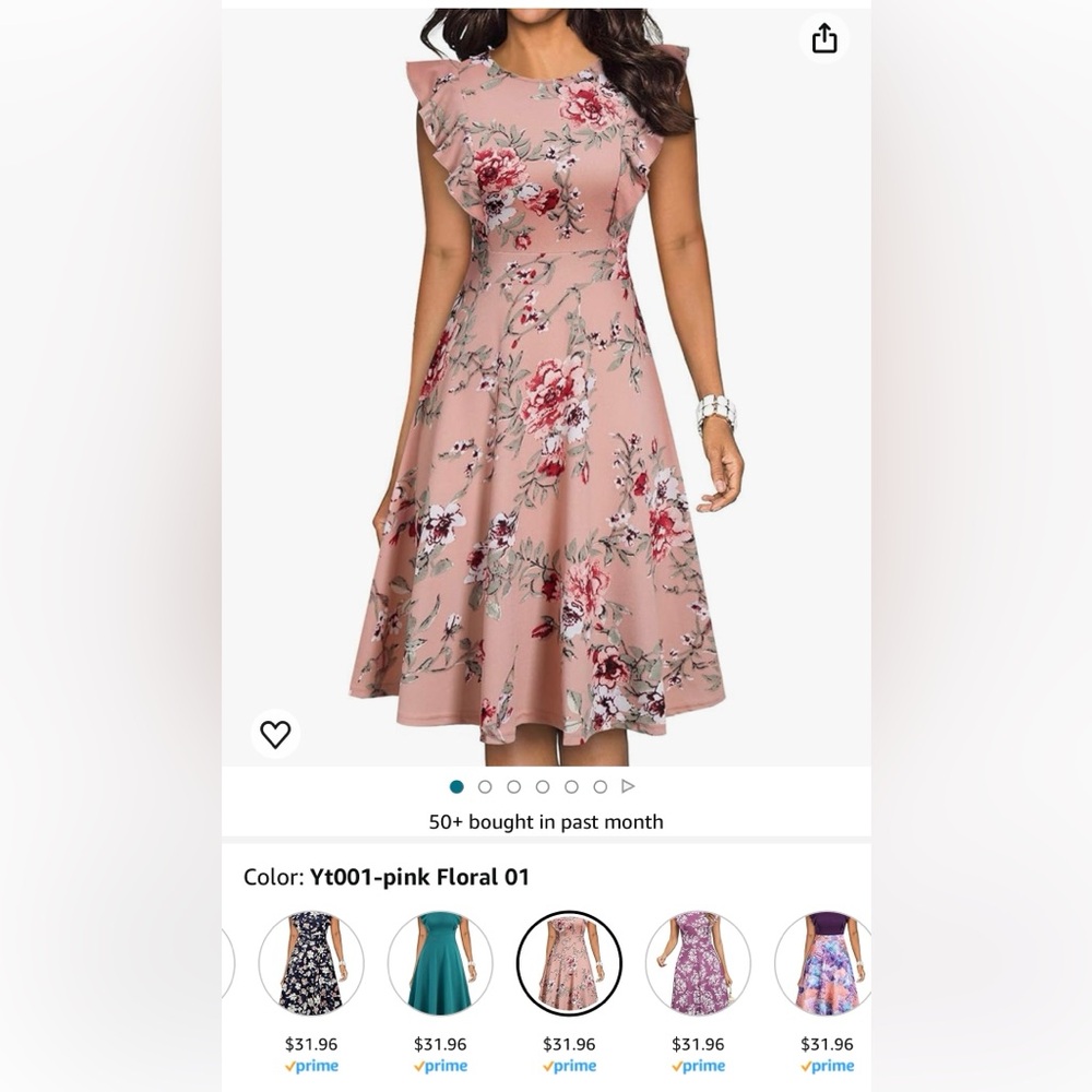 NWT Yathon Pink Floral Dress, XL